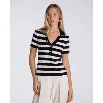 Polo Naulover Rayas Manga Codo para Mujer