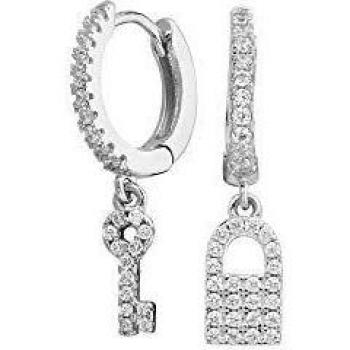 Pendientes de Plata con Diseño de Candado y Llave