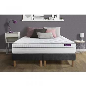 Matelas 180x200 + Double sommiers Gris 90x200 Memo Luxe