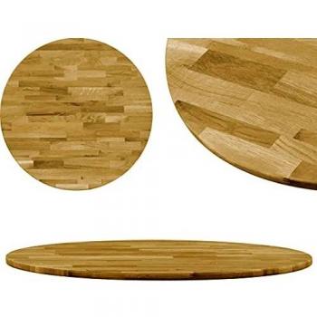 VidaXL Plateau rond en bois de chêne massif 23 mm 500 mm