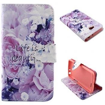 Capa Protectora Púrpura TUTUWEN: Funda Billetera y Stand para LG D405