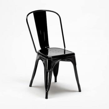 Chaise de salle à manger en métal noir