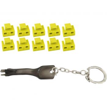 Shiverpeaks RJ45-Port Blocker für Netzwerkanschlüsse (1x Schlüssel, 10x Schlösser), gelb
