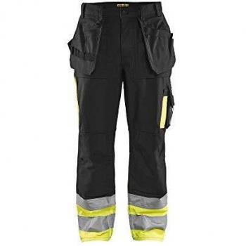 Blaklader Pantalon de chantier haute visibilité Noir/jaune C152