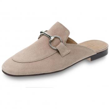 Esprit 037EK1W018: Damen-Mule aus Veloursleder (beige), Größe 37