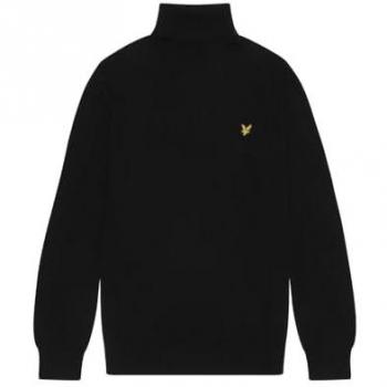 Lyle & Scott Merino-Baumwolle Turtleneck Jet Black