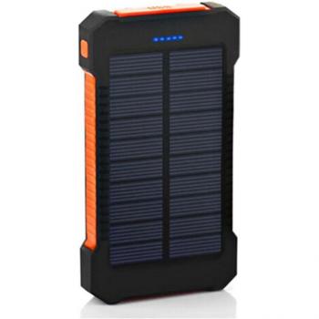 Cargador solar con panel LED y puertos USB duales, diseño conciso y funcional, kit DIY 28GE