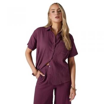 Chemise Long Tall Sally Rouge en Coton pour Femmes Grandes