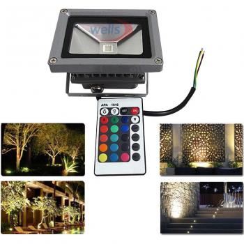 10W Waterproof LED Flood Light with IR Remote