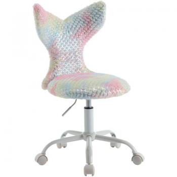 Whimsical Fur‑Back Kids Office Chair