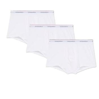 DSquared2 Boxershort Trio Trunk – XL, 100 % Baumwolle, Weiß