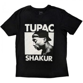 Cotton T-Shirt with Tupac Shakur Eyes Closed Graphic