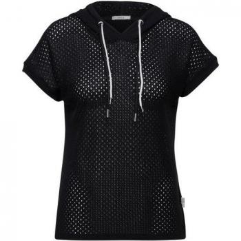Vêtement Femme: T-shirt Noir Ajouré à Capuche – Taille XXL – Cecil