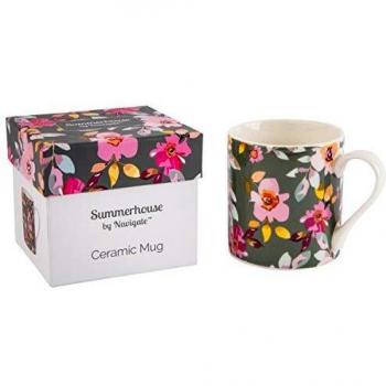 Grey Floral Travel Mug with Gardenia Theme
