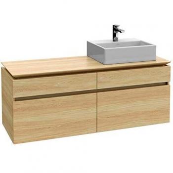 Meuble sous-lavabo Villeroy & Boch B135 – Dimensions : 1400x550x500x500 mm – Lavabo à Droite – LED – Bois Blanc