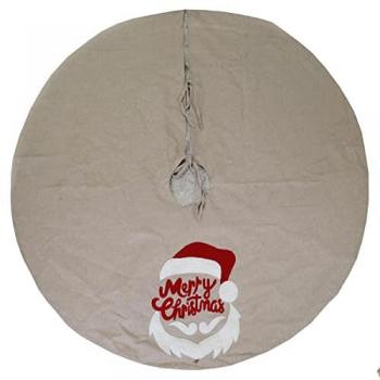 Base albero di natale copri base tessuto babbo natale beige