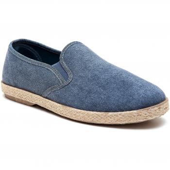 Evoga Mocassini Espadrillas Uomo Artigianali Casual Blu Scarpe Basse Estive (Tg. 42)