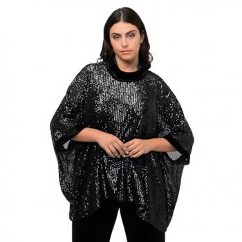 Pailletten-Highlight: Oversized Shirt in Schwarz
