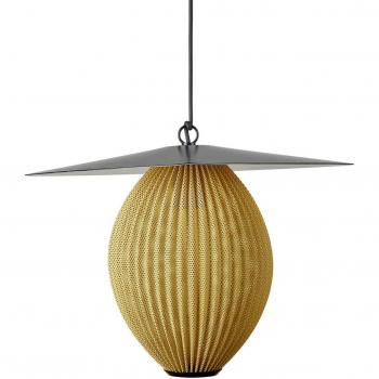 GUBI Außenleuchte Satellite, 57x36 cm, schwarz/senfgold