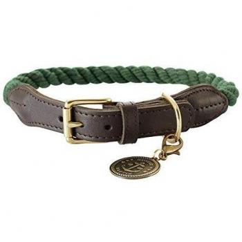 HUNTER List Olivfarbenes Hundehalsband mit Verstellmöglichkeiten, 38-46 cm