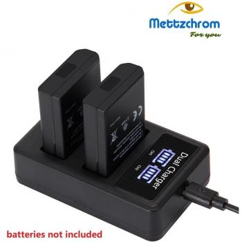 Mettzchrom Dual USB Ladegerät für Canon Akkus LP-E8, LP-E6, LP-E6N, LP-E10, LP-E12