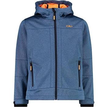 CMP 10‑Year Kids’ Waterproof Fixed Hood Jacket – Bluestone Melange Softshell