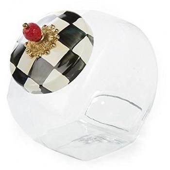 Ceramic Cookie Jar with Courtly Check Enamel Lid by Mackenzie-Childs