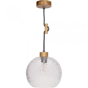 Pendelleuchte “SVEA 2” – 1 Flamme, E27, Holz Eiche, Kabel anthrazit, Klasse A++