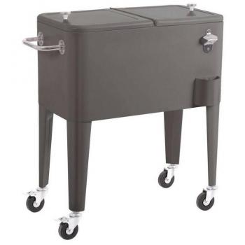 Servierwagen mit Kühlbox Grau
