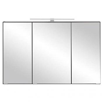 3D-Spiegelschrank VIDAGO-03 in graphit mit LED Beleuchtung 100 cm breit