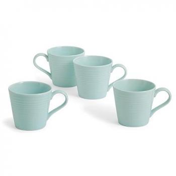Maze Pattern Blue Mugs by Gordon Ramsay – 4 Piece Set