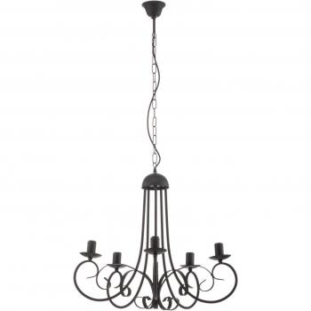 ONLI Pompei 5 Light Multi Arm Pendant Ceiling Light, Black