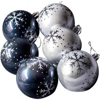 Juego de 6 Bolas de Copo de Nieve para Árbol de Navidad