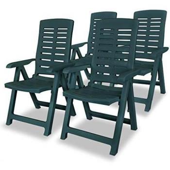 Sièges de terrasse pliables 4 chaises Plastique Vert