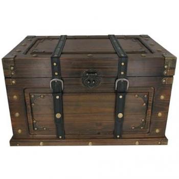 MICA Möbeltruhen L Dunkelbraun Holz 61 × 37 × 35 cm