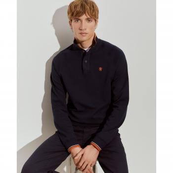 Top de hombre Lion of Porches Marino con Detalles en Cuello Alto