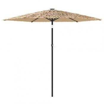 Parasol extérieur LED mât en acier marron 223x223x213 cm