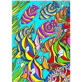 Carnet de coloriage poissons tropicales en velours