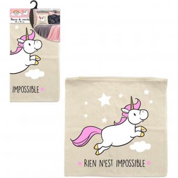 Pink Beige Unicorn Magic Cushion Cover