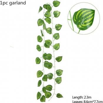 1Pcs Green Silk Turtle Leaf Garland