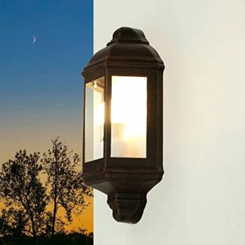 Applique de jardin Livorno en aluminium et verre marron noir