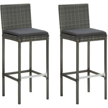 Tabourets de bar de jardin avec coussins Prolenta