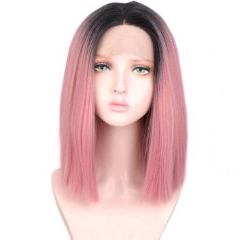 Peluca Femenina JINKAILI Rosa Bob 14”
