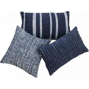 Set di 3 federe Andulo, blu/beige (60 x 40 cm)