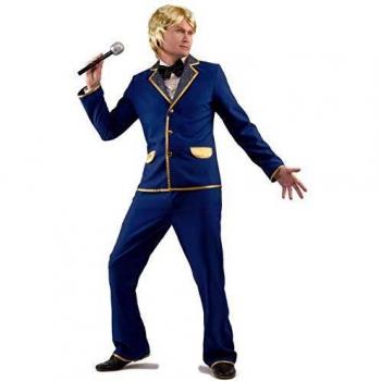 Herren-Disco-Outfit Blau-Gold XL