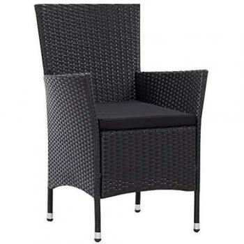 VidaXL Black Rattan Garden Chairs 2 pcs