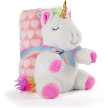 Perletti Kuscheldecken-Set mit Einhorn und Plüsch