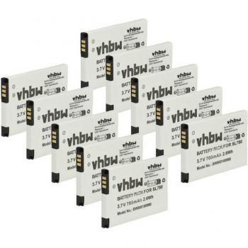 Vhbw 10x Compatible Battery for Auerswald COMfortel M-520, M-720, M-710 (700mAh, 3.7v)