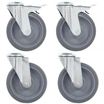 Roulettes pivotantes 125 mm avec trou de boulon
