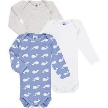 Petit Bateau 3er-Pack Bodys langarm Wale